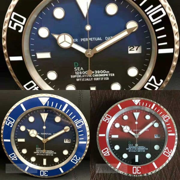 Sea te Deep Gradient Watch USA Hands Design Luxury Blue Clock Sweeping Metal Quartz Wall Reloj De Pared Housewarming Gift Luminous 13 5 inch AA Y2606011 Y260608