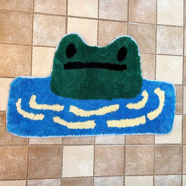 River Frog Tufted Rug Children Soft Plush Tufted Mug Kitchen Carpet Rugs Non-Slip Abosrbent Bathroom Floor Mat Bedroom Toilet D260608