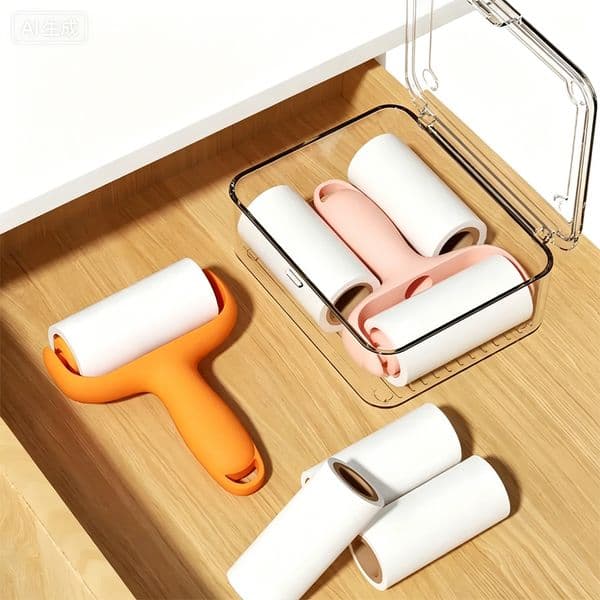 Mini Lint Roller with Refills, Portable Pet Hair Remover, High Tack Sticky Lint Remover