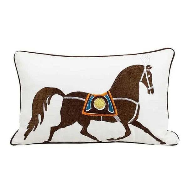 45x45cm 2025 30x50cm new Throw Designer Embroidery Cushion Cover Horse Orange White Color Couch Pillow Without Core Y251105 Free shipping Y260608