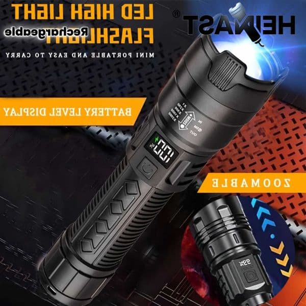 Ultra Bright LED Flashlight 1000LM Type-C Rechargeable Long Range Zoom Tactical Torch Outdoor Emergency Camping Fishing Lantern M260611