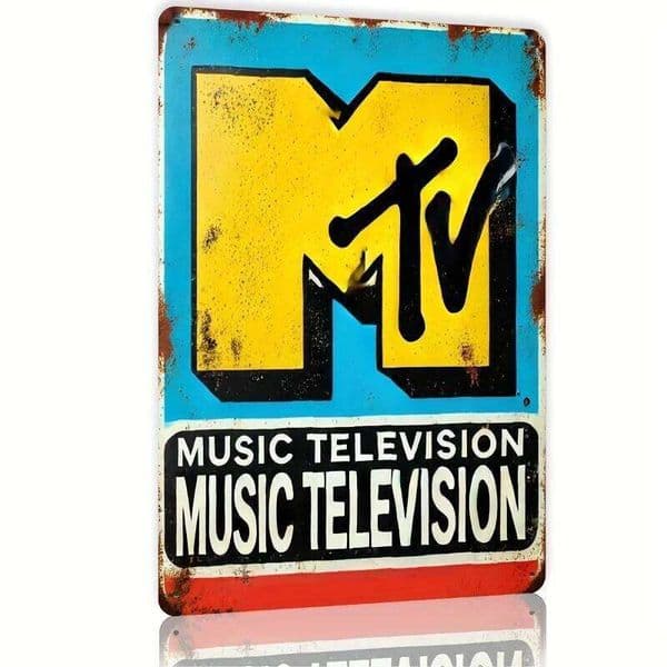 Room MTV Logo Metal Tin Sign, Iron Wall Art for Bar, Cafe, Beach House, Backyard Farmhouse Decor - , Home Decor, Perfect 26L0608