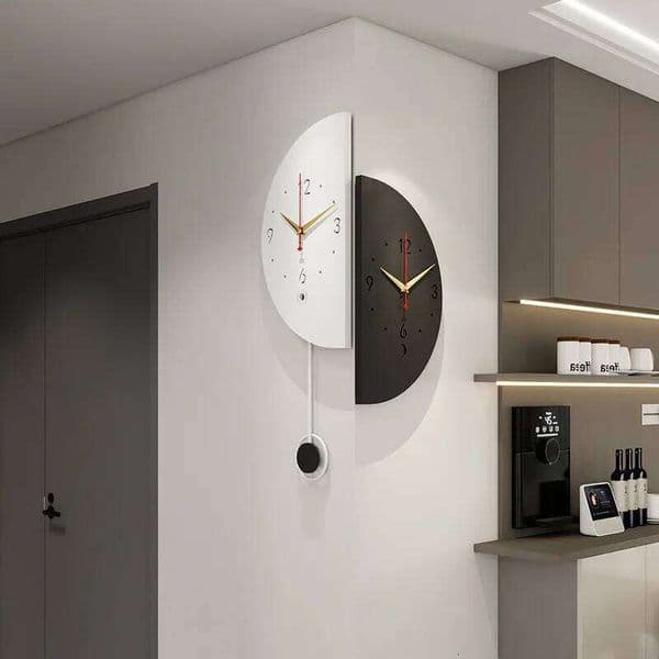 Double Side Living Room Clocks Pendulum Noiseless Modern Nordic Simple Bedroom Wall Watch Unique Design Home Decoration 26Y0608