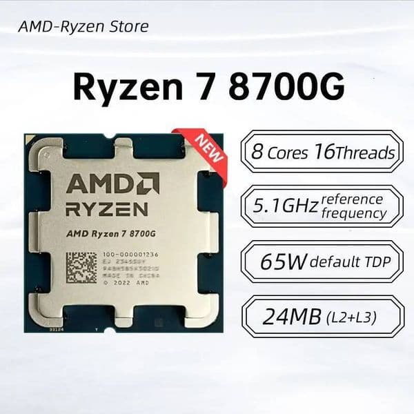 New Amd Ryzen 7 8700g 8-Core 42 Ghz Cpu Processor Socket Am5 65W Radeon 780m thumbnail 2