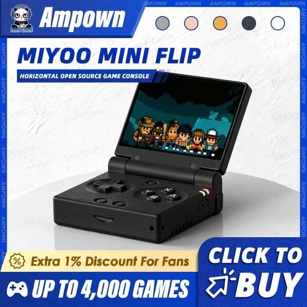 MIYOO MINI FLIP Handheld Game Players 28 I Screen Linux System Video Game Consoles Free Case Gamer Gift Retro Gaming T260608