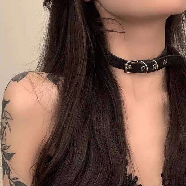 Sexy Handmade Leather Neck Black Spike Choker Necklace Rivet Stud Punk Rock Faux PU Goth Collar Women Girls Necklaces