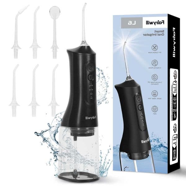 Fairywill Water Flossers Oral Irrigator Rechargeable Portable Dental 4 Modes Water Tank for Teeth 300ML Waterproof Teeth Cleaner L260608
