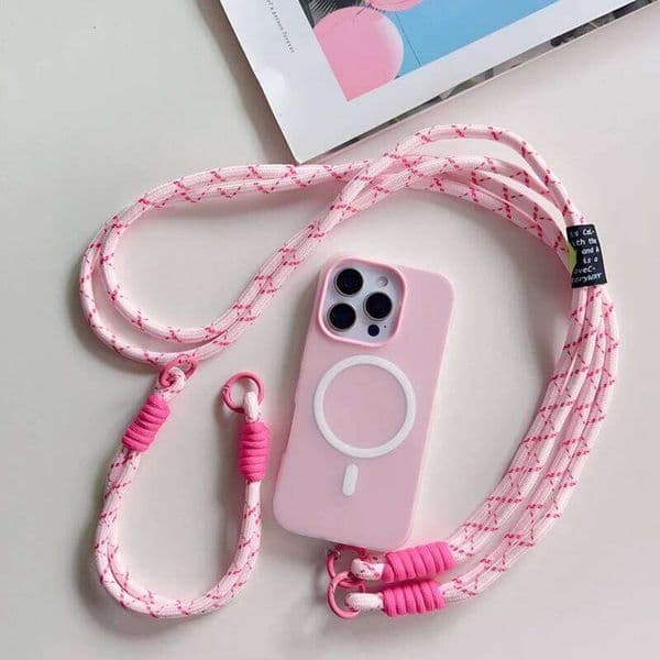 Crossbody Strap Lanyard Bracelet Magnetic Phone Case For iPhone 16 17 Air 15 13 12 11 14 Pro Max Plus 16E Soft Cover 26W0608