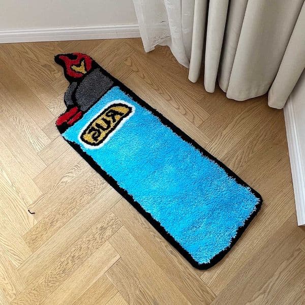 Rug Tufting Big Blue Lighter Bedroom Rug Living Room Carpet Bedside Bathroom Mat Door Floor Anti Slip Pad Aesthetic Home Decor D260608