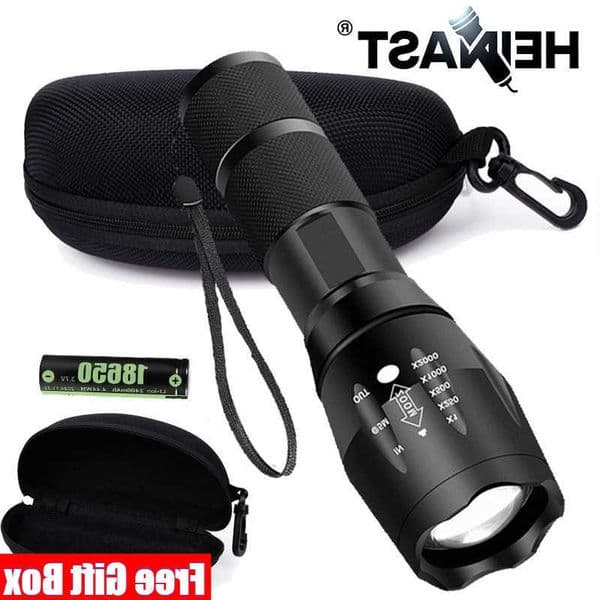 Power Led Flashlight Camping High Torch 5 Lighting Modes Aluminum Alloy Zoomable Light Waterproof External 18650 Battery Lantern M260611