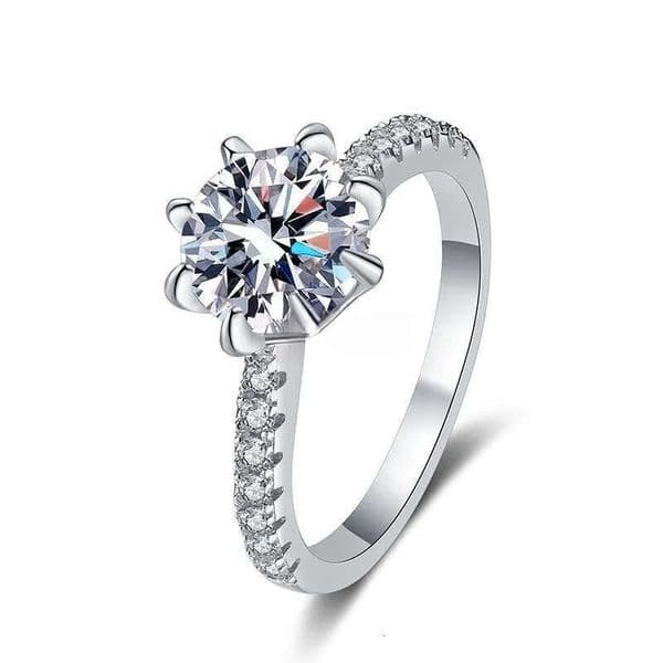 Luxury S925 Sterling Silver tiger Claw 2 Ct Vvs D Color Moissanite Wedding Ring for Women