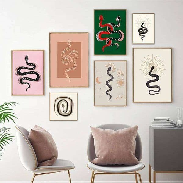 Snake Art Print Aesthetic Decoration Modern Bohemian Wall Pictures Boho Style Canvas Painting Poster Living Room Bedroom Decor 26L0608
