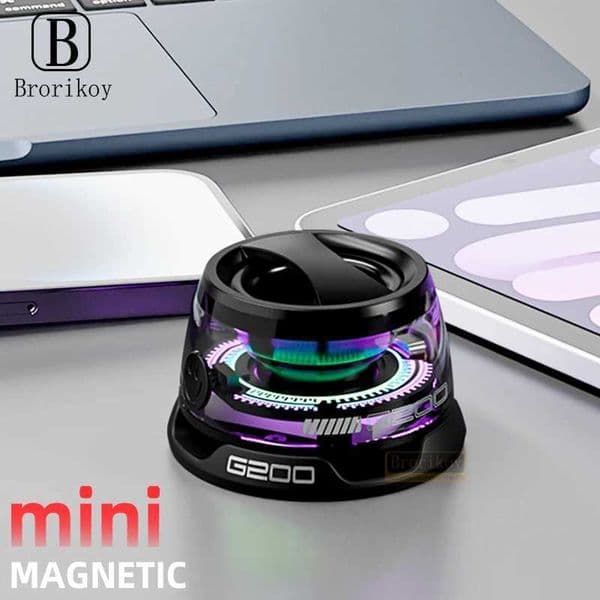2025 New Outdoor Magnetic Bluetooth Speaker Mini Wireless Portable Travel Stereo Speaker with RGB Light for iPhone Tablet Laptop Z260608