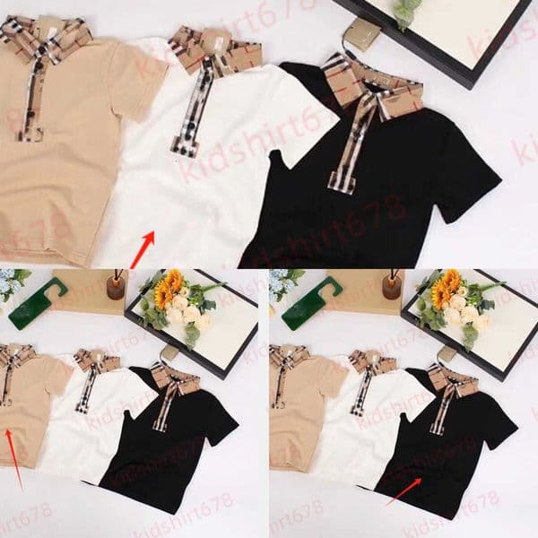 designer clothes Tshirt girls and Kids boys clothing childrens white brown Tshirt classic brand clothing summer childrens summer dress brand clothing DY260609