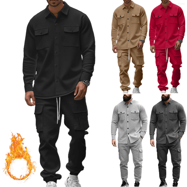 Men's Tracksuits Autumn And Winter Casual Shirts Sports Pants Suits