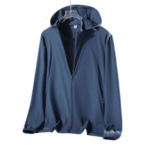Summer Couple's Hooded Breathable Quick-Dry Cycling Jacket, Sun Protection Clothing, Women's Skin Jacket, Thin Coat, Men's Group Clothing Ede
