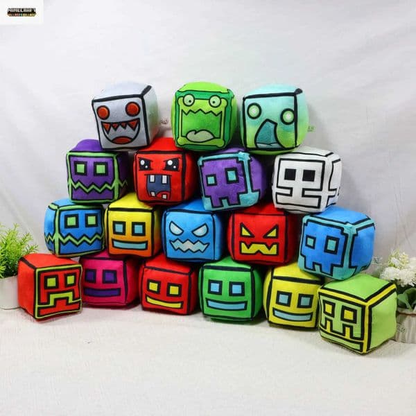 New 12cm Geometry Dash Plush Toys Cute Soft Stuffed Anime Pillow Dolls For Kid Birthday Christmas Gift L2606099FQV