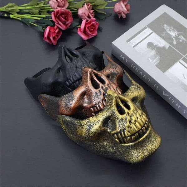 Skull Realistic Half Face Demon Mask Comfortable For Props Party Costume W260609