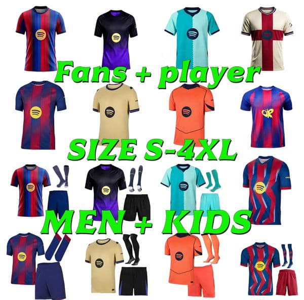 25 26 27 LAMINE YAMAL GAVI barcelona soccer jerseys 2026 2027 Player Version LEWANDOWSKI FERRAN PEDRI F. DE JONG RAPHINHA KESSIE football shirt maillot de foot Men kids