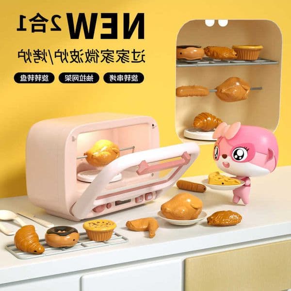 Guojiajia electric music light timing microwave oven simulation kitchen mini electrical interactive educational childrens toys L260609