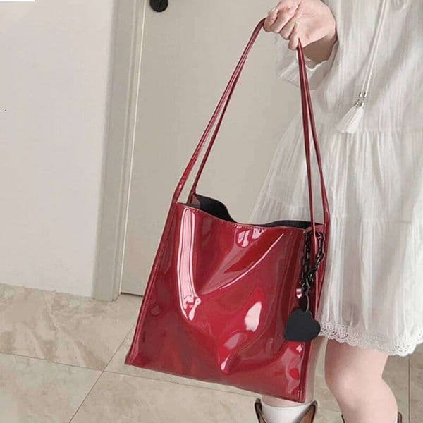 Designer Bag Luxury Designer Women's Tote Bag Fashion Patent Leather Glossy Underarm Shoulder Bags Large Capacity Commuting Handbags 6204b