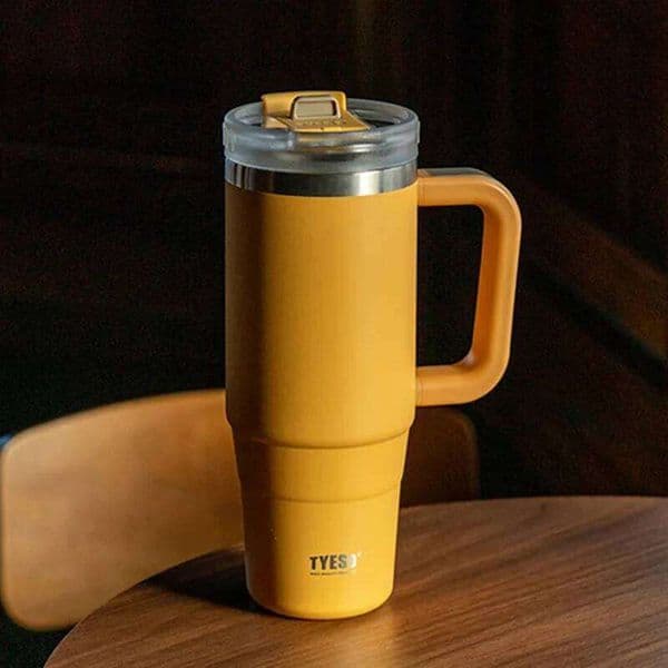 900/1200ml Stainless Steel Vacuum Thermos Water Bottle With Handle Straw Coffee Cup Tumbler Thermal Iced Travel Insulated Mug 26L0609