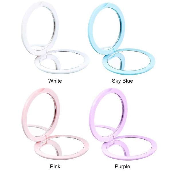 Double-Sided Pocket Mirror Round Folding Small Mirror Oval Travel Makeup Mirror Portable for Handbag Purse Pocket C2606091