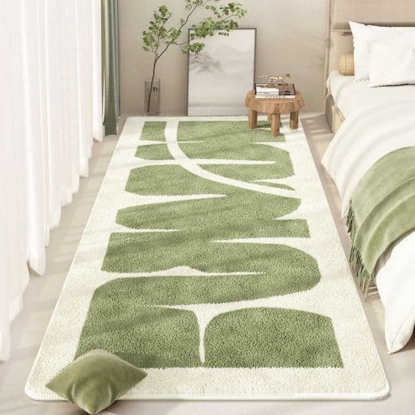 Bedside Green Rug For Corridor Living Room Coffee Table Blanket Winter-Spring Warmth-Resistant Home Decoration D260609