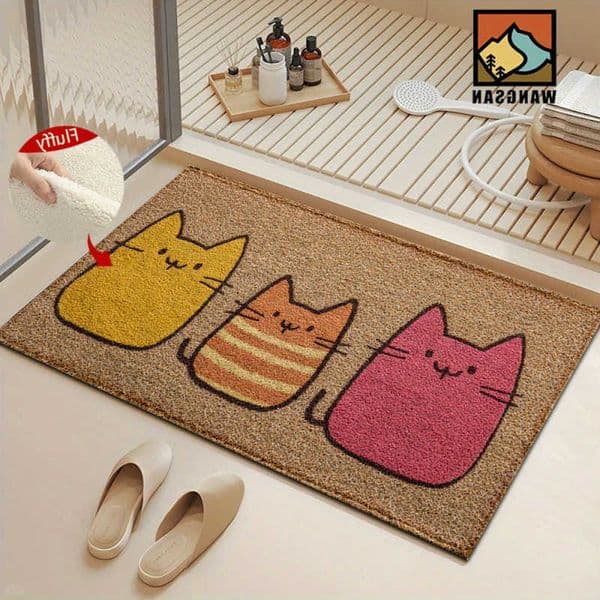 Cat Cute Rug - Soft And Slip-Resistant Floor Mat For Indoor And Outdoor Entrances Bathroom Door Mat Home Decoration D260609