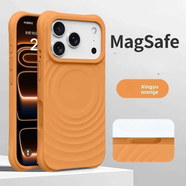 Offical Phone Case For iPhone Air 17 16 15 14 Pro Max Water Ripple Silicone For Wireless Charge Magnetic Soft Cover J260609