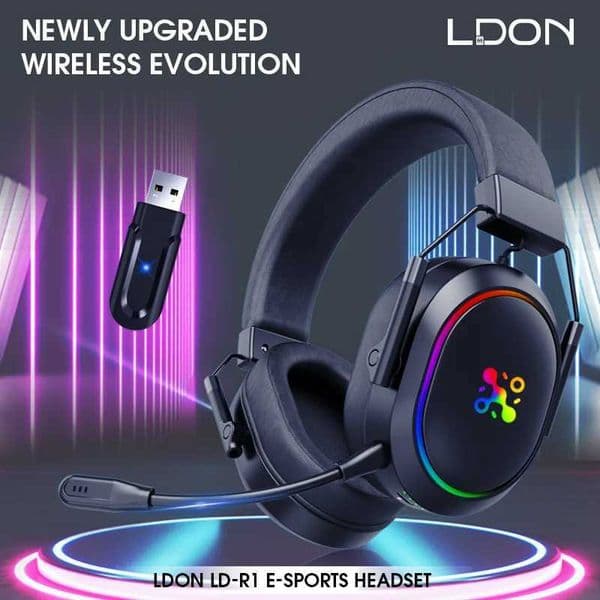 LDON Wireless Gaming Headset for Bluetooth 24GHz Headphone with Surround Sound Memory Foam for Switch Laptop Mobile Mac T260608