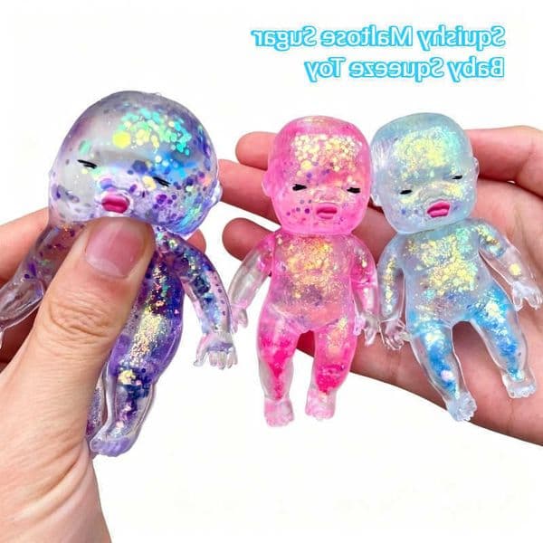Squishy Maltose Sugar Baby Squeeze Toy Kawaii Baby Stretchable Slow Rising Fidget Toy for Adults Stress Anxiety Relief Gifts T2606028FTC
