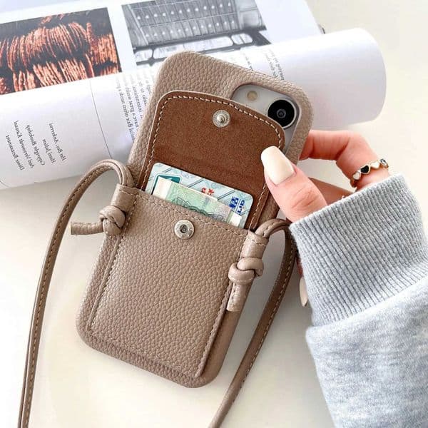 Crossbody Wallet Phone Case For iPhone 17 Air 16E 16 15 Plus 14 13 12 11 Pro Max XS Max Leather Card Slot Lanyard Shoulder Strap L260609