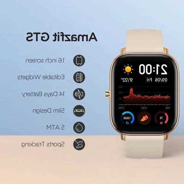 For Amazfit Watch GTS Smart Men Women 5 ATM Waterproof Sports Tracking Editable Widgets Music Control Refurbishment Machine C260609