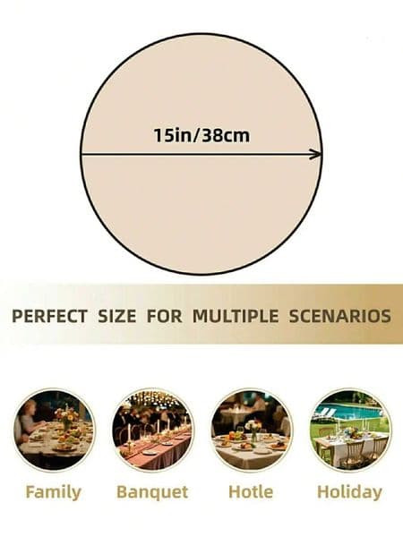 1/4/6/12pcs Bohemian Woven Round Placemats Solid Color With Braided Edge Non-Slip Tabletop MatsMultiple Color Options J260609
