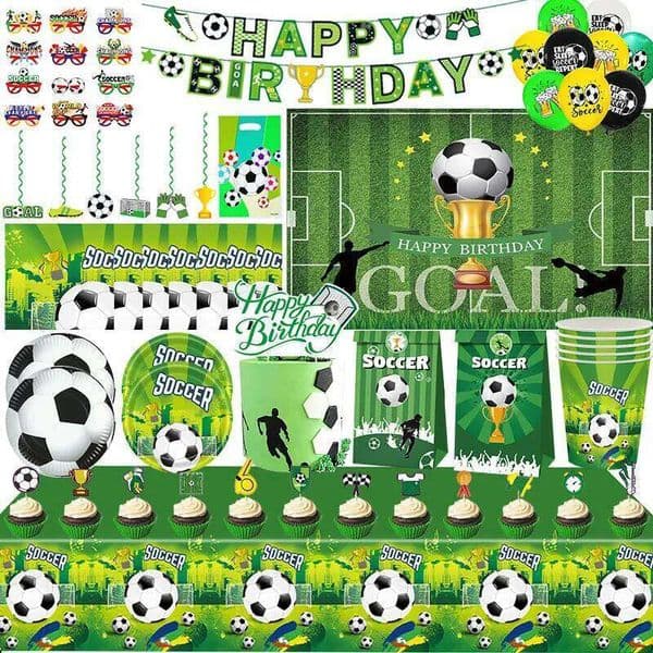 Decoration Party Supplies Tableware Balloons Set Candy Gift Boxes Football Gifts Kids Birthday Favors