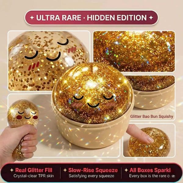 Viral Dumpling Squishy ULTRA RARE Gold Glitter Hidden Edition Dumpling Squishies Squishy Dumpling Slow Rise Stress Relief Soft T260602HJS3