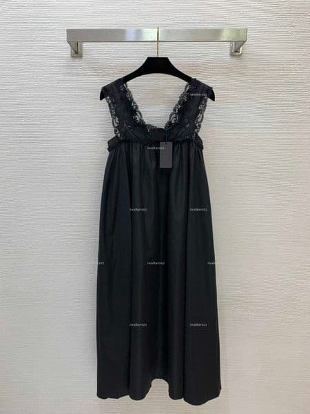 Classics women dress Summer lady dresses women designer clothes logo lace patchwork loose strapless camisole skirt A019X01N080