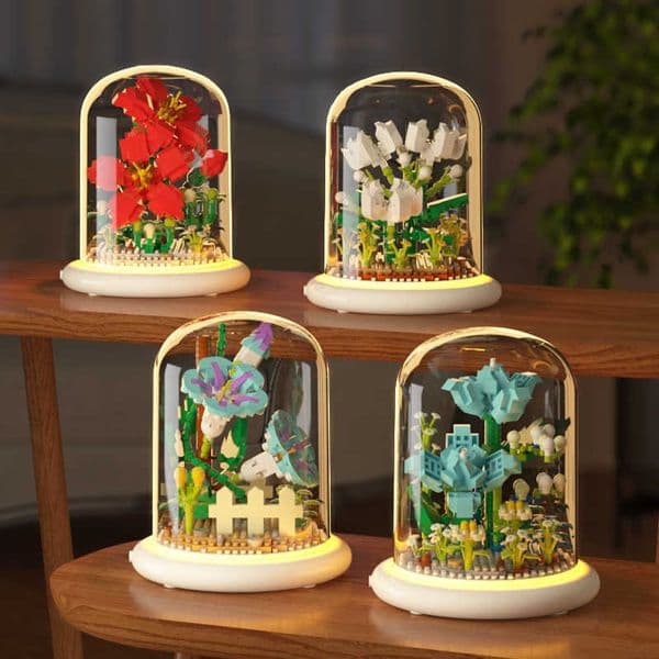 Creative NEW Eternal Flower Assembly of Building Blocks Flowers Gift DIY Desktop Decoration model For Kids Birthday Gifts Toy H260609WM2U