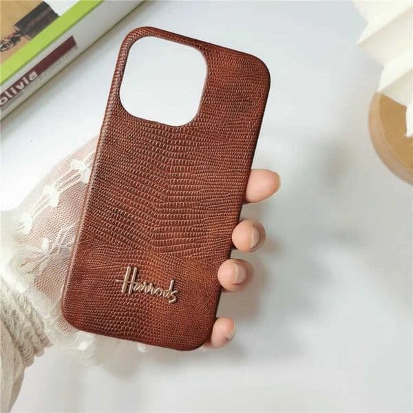 Lizard Luxury Business Skin Pattern Couple Hard Case For Iphone 17 16 14 15 11 12 13 Pro Max PU Leather Cover Fundas J260609