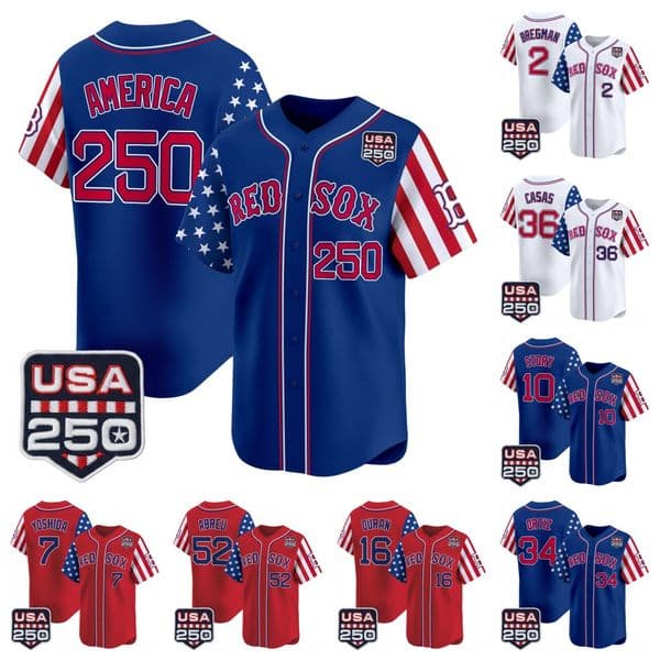 16 Jarren Duran RedSox USA 250 Patch Jersey Willson Contreras Ceddanne Rafaela Wilyer Abreu Caleb Durbin David Ortiz Masataka Yoshida Roman Anthony
