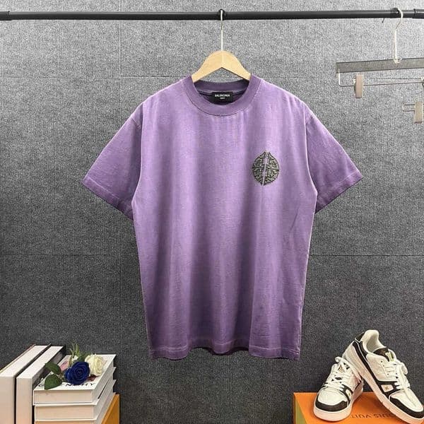 High quality designer clothing Correct version of Paris B-brand 2026 patch embroidery rhinestone short-sleeve T-shirt unisex