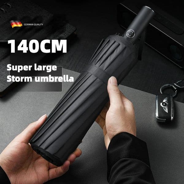 Super Large 140CM Automatic Folding Umbrella for Man and Women Windproof Strong Reinforce Sun and Rain Big Umbrellas Parasol 260609