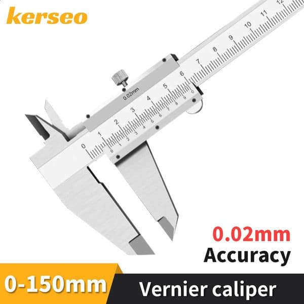Kerseo Carbon Steel Metal Vernier Caliper 0-150/200/300mm Locking Screw Vernier Caliper by BeBosLook Measuring Tool Depth Ruler 260605