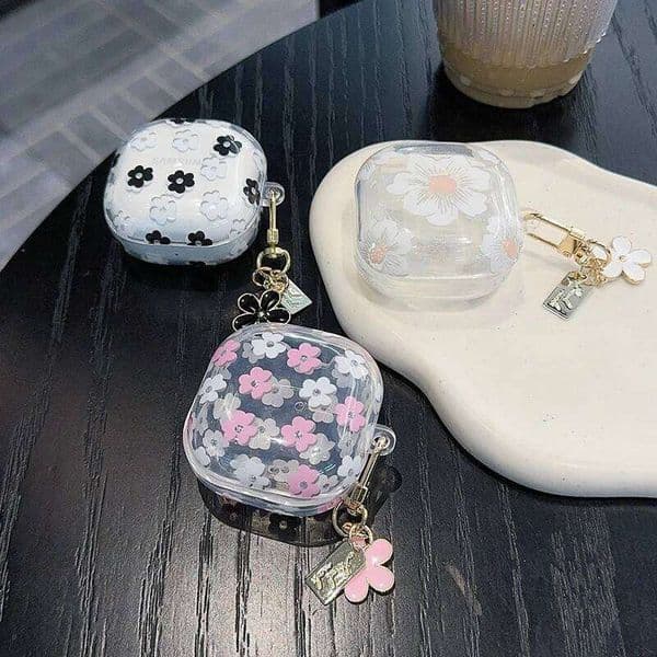 Fashion Flowers Samsung Pro/Live/FE Soft TPU Anti-Fall Transparent Earphone Case For Galaxy Buds Pro 2 Cover 26W0609