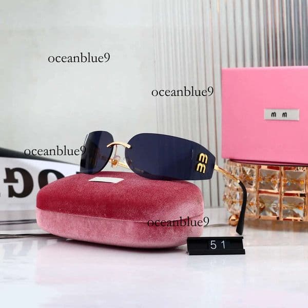 lunette miumous sunglasses Hot Girl luxury designer sunglasses Rimless Retro for women Y2K Fashion men glasses Beach shading UV protection polarized glasses ec0