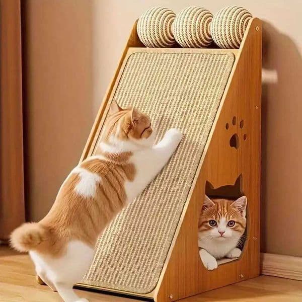 1pc Durable Hemp Rope Cat and Rabbit Scratching Board - No Mess Sofa Safety DesignMagic Invisible AdhesiveMulti-layer Exercise L260608