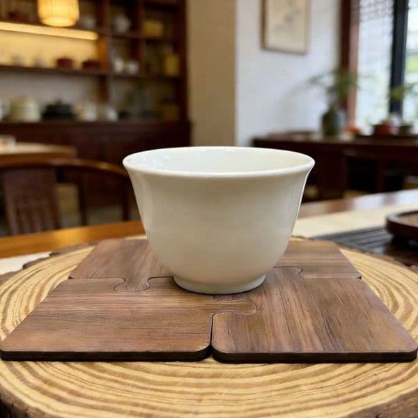 Wooden Coaster Retro 4pcs Style Teacup Mats Creative Building Block Shape Cup Mat Desktop Heat Insulation Mats Tea sets Supplies J260609