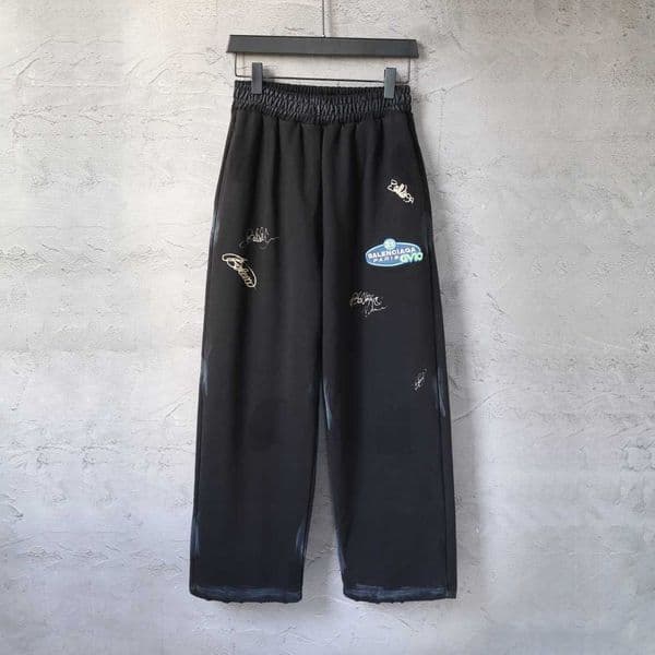 High quality designer clothing Ceiling Paris B-brand autumn/winter new collection badge signature print coated casual pants and sweatpants