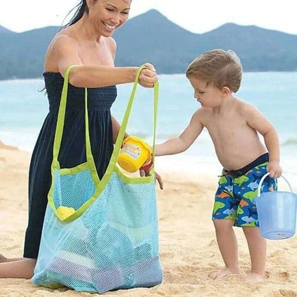 1/2pcs Protable Bag Anti-Sand Net For Kids Beach Towel Mesh Travel Large Toy Outdoor Waterproof Storage Bags 26Y0609